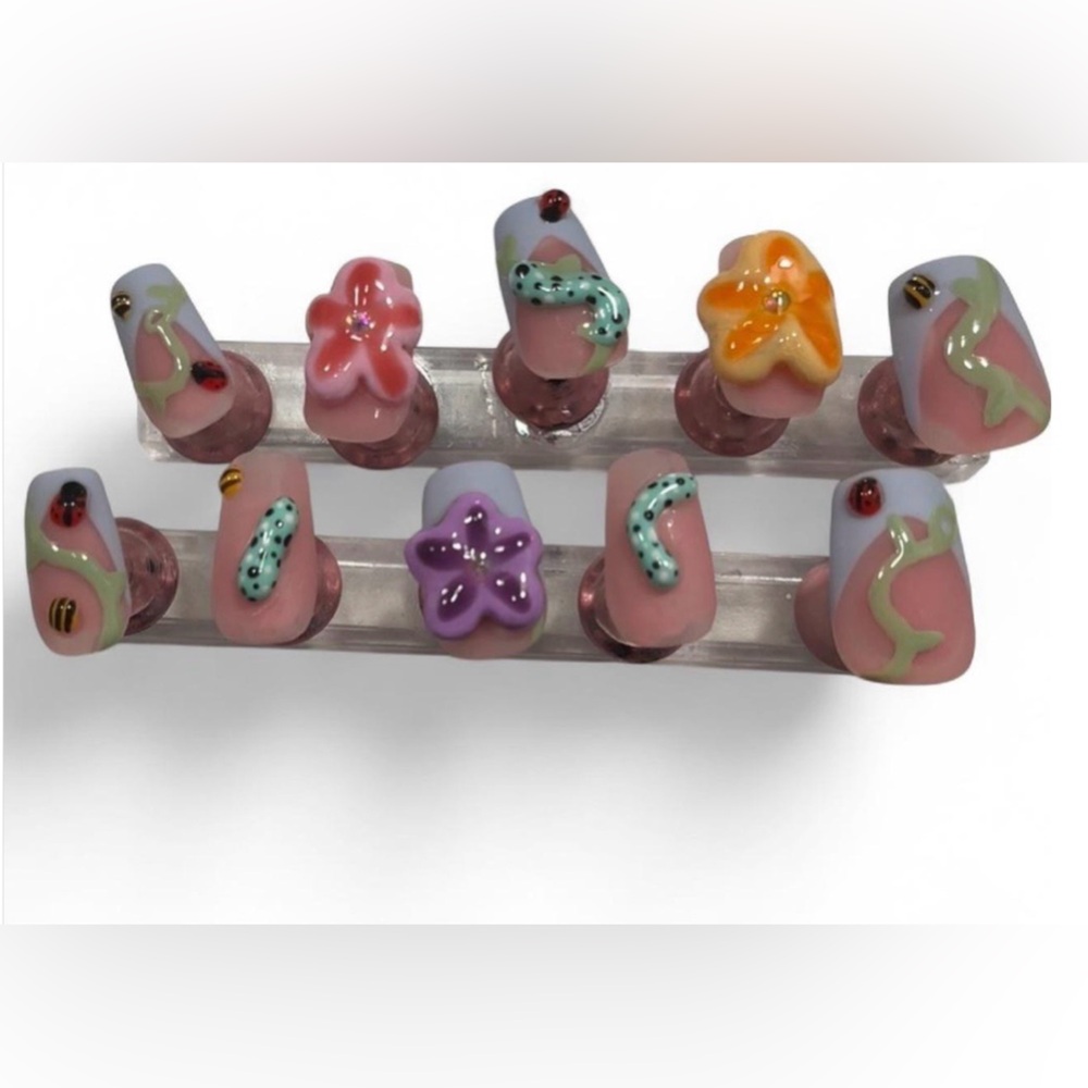 Colorful Floral Nail Art Set